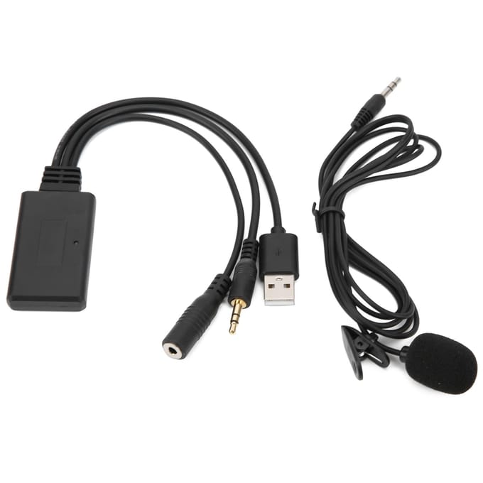 Adaptateur de câble AUX Bluetooth 5.0 avec microphone Appel mains libres Remplacement pour Ford Focus Mondeo