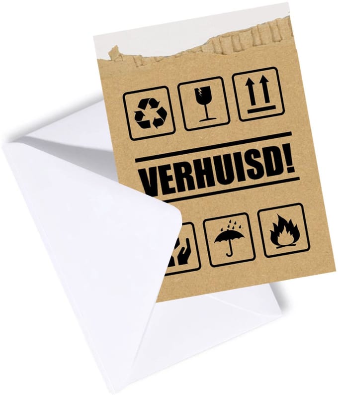 Adreswijziging - Verhuiskaarten - A6 - Set 8 stuks met enveloppen