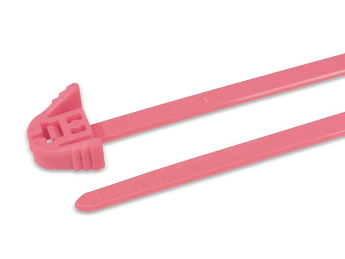 HELLERMANNTYTON herbruikbare kabelbinder, 115-00138, 305x4,7 mm, roze, 100 stuks