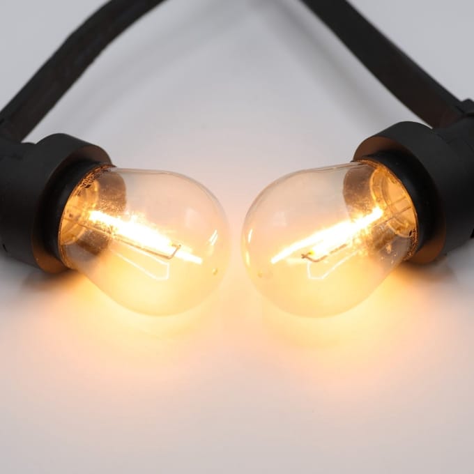 Prikkabel set met dimbare 1 watt LED filament lampen