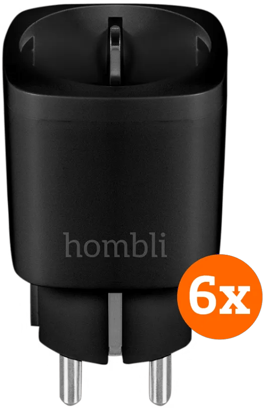 Hombli Slimme Stekker Zwart 6-Pack