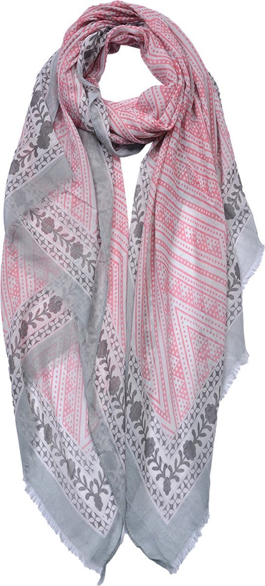 Juleeze Sjaal Dames Print 90x180 cm Roze Synthetisch
