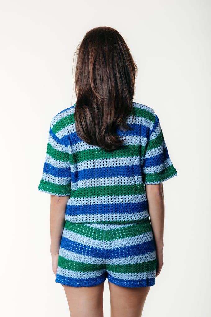 Colourful Rebel Nolita Crochet Stripe Short Multicolor Größe: S | Miniröcke Outlet | Damen