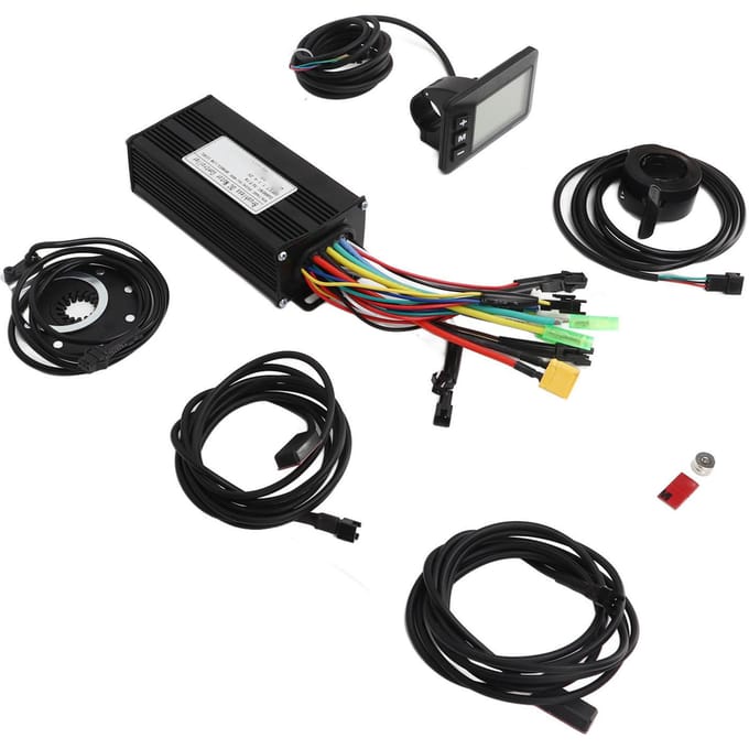 Elektrische fiets ombouwset 26A 3-modus sinusgolfcontroller GD01 paneel met 130X duimgashendel en uitschakelsensor voor black