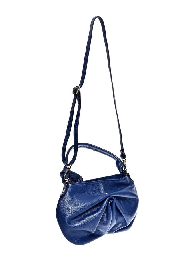 Roberta M Blauw Rundleer Tas