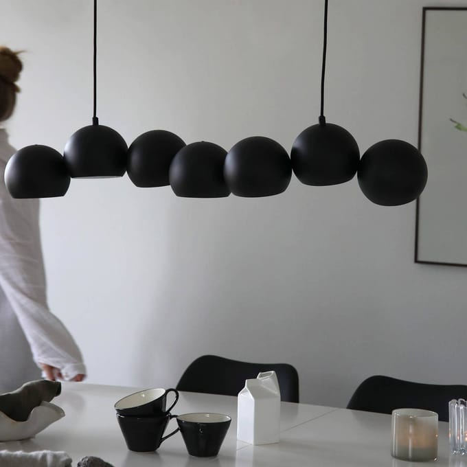 Markslöjd Cupolo hanglamp, zwart, ijzer, lengte 101 cm, 7-lamps