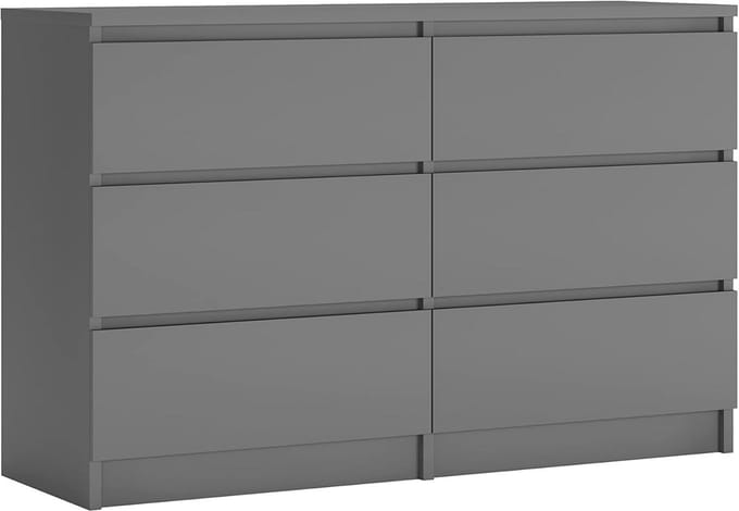 Commode met 6 Lades 120 cm Breed Antraciet Moderne Opbergkast