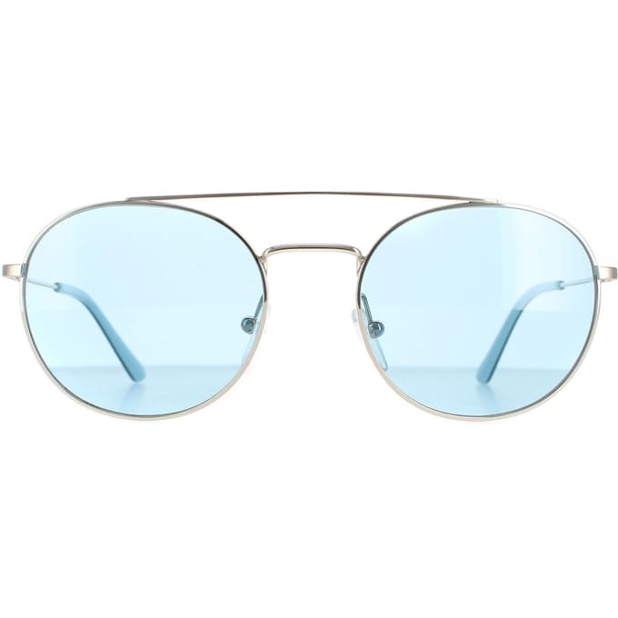 Calvin Klein zonnebril CK18116S 046 Nikkel vast lichtblauw