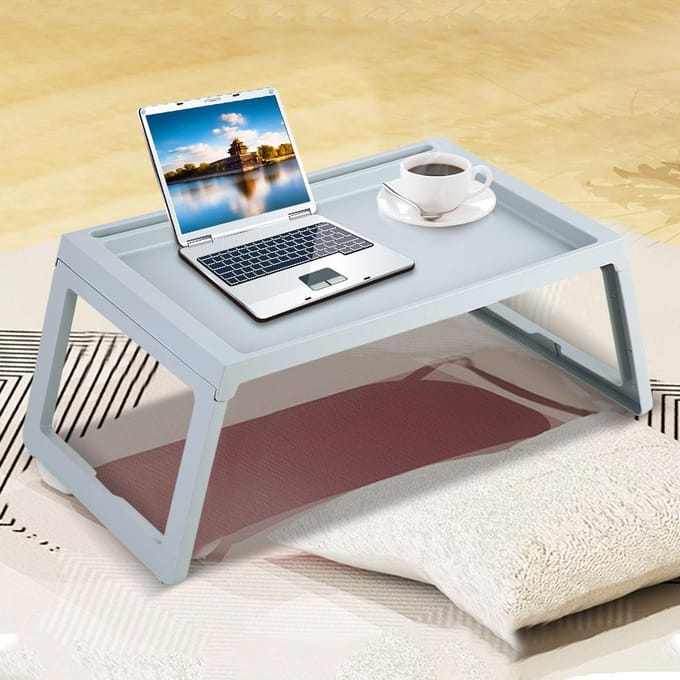 Opvouwbare Bureau Ontbijt Bedtafel Computer Laptop Houder Draagbaar Dienblad Blauw Black white