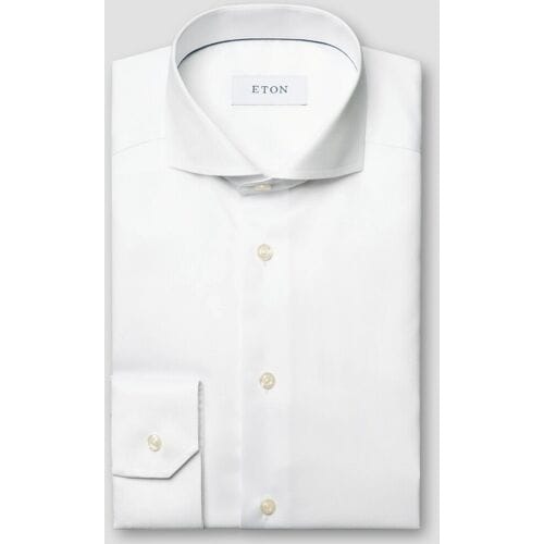 Eton Overhemd Extreme Cutaway Uni Color Signature Twill Wit / male