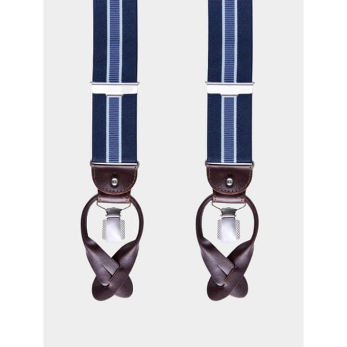Profuomo Bretels braces luxe 36mm stripe navy pp1l00002b/410