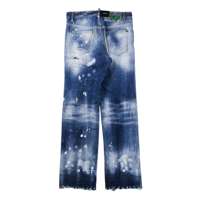 Dsquared2 Roadie Jean Blauwe Versleten Denim Broek