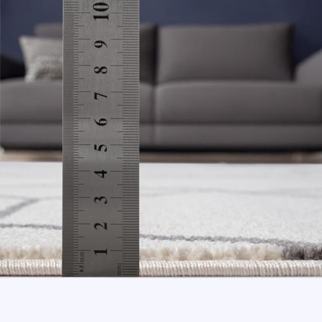 Muratap Trellis uni rond effen laagpolig vloerkleed modern 120 cm rond