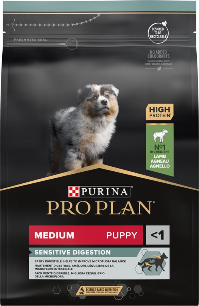 Pro Plan Dog Puppy Medium Breed Sensitive Digestion Lam - Hondenvoer - 4 x 3 kg