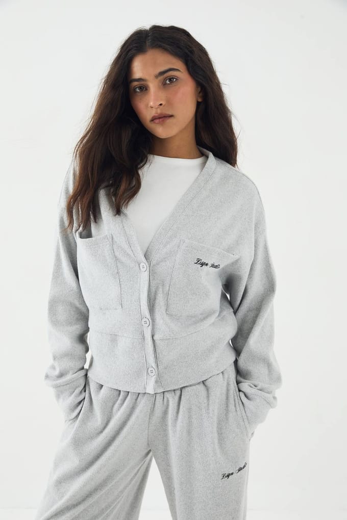 Dames DSGN Studio Geborstelde Rib Slouchy Sweatshirt | Ash Grey | Maat: XS