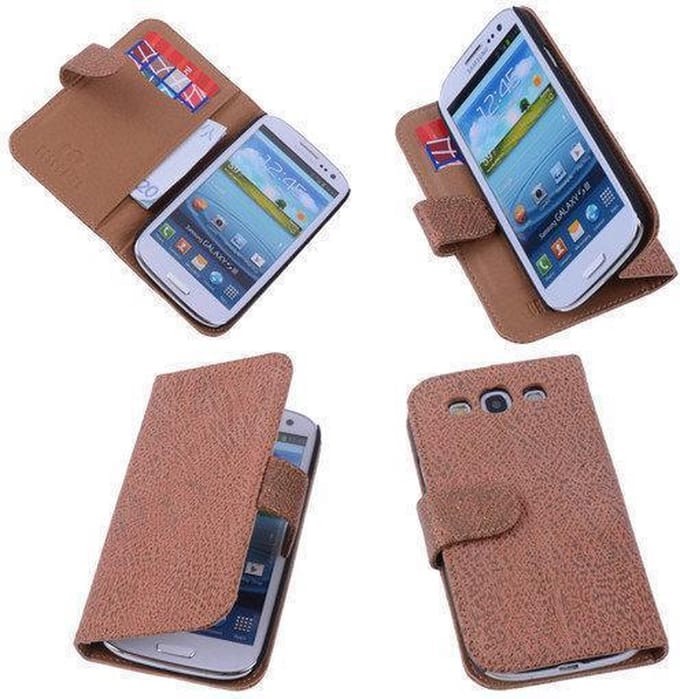 BestCases Glamour Gold Samsung Galaxy S3 Neo Echt Leer Wallet Case