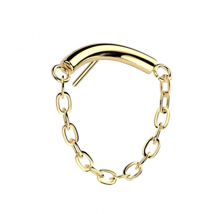 Piercing push in chain plain 1.2x6 - goud - LMPiercings