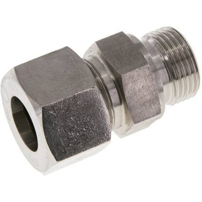 M27x2 Buitendraad x 20S RVS Rechte Snijring Koppeling 400 Bar DIN 2353 - FL2S-MC-ST-M27-20-S