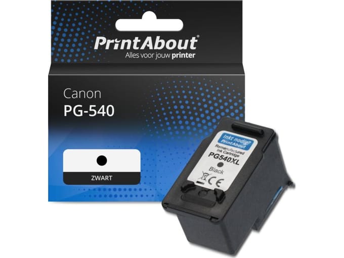 PrintAbout huismerk Inktcartridge PG-540 Zwart Geschikt voor Canon