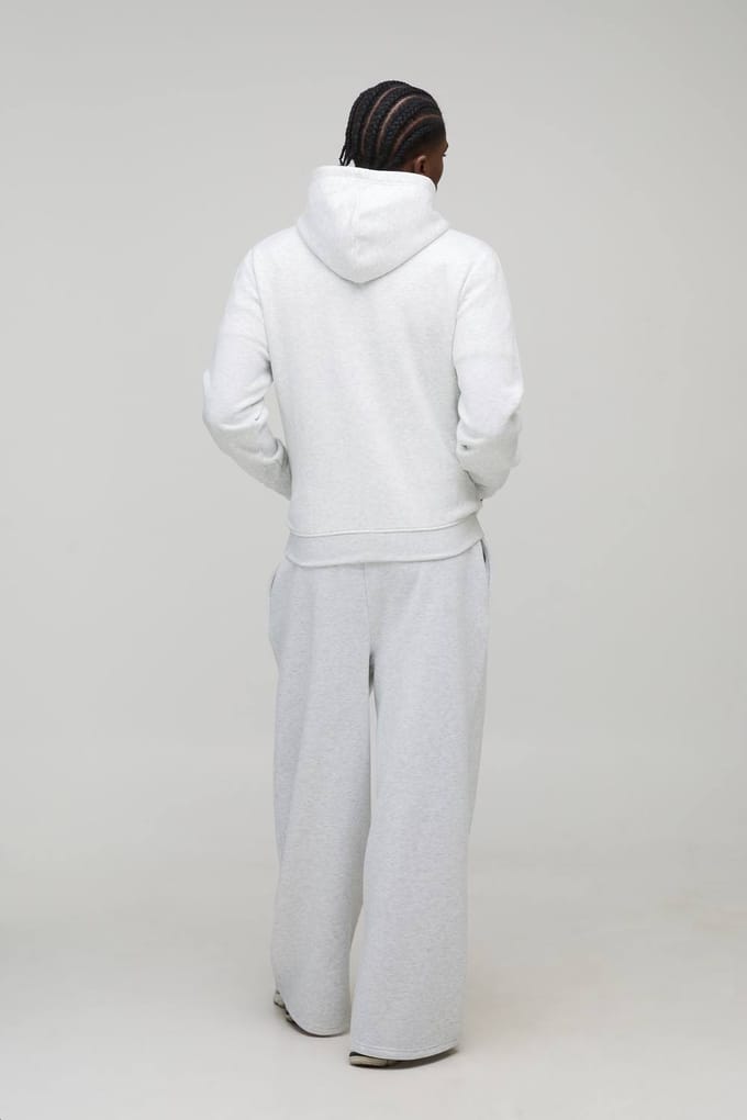 Essential Regular Zip Through Hoodie | Grey Marl | Size Small