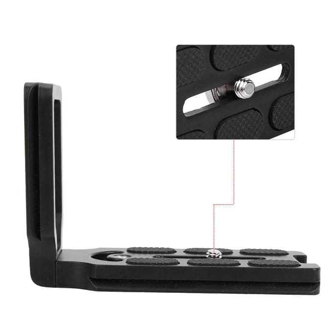 MPU-100 Universele Aluminiumlegering Snelkoppelings L-plaat Verticale Handgreep Beugel voor Camera gray