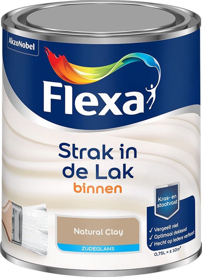 Flexa - Strak In De Lak Binnenlak Zijdeglans - Natural Clay - Mengverf - 750 Ml
