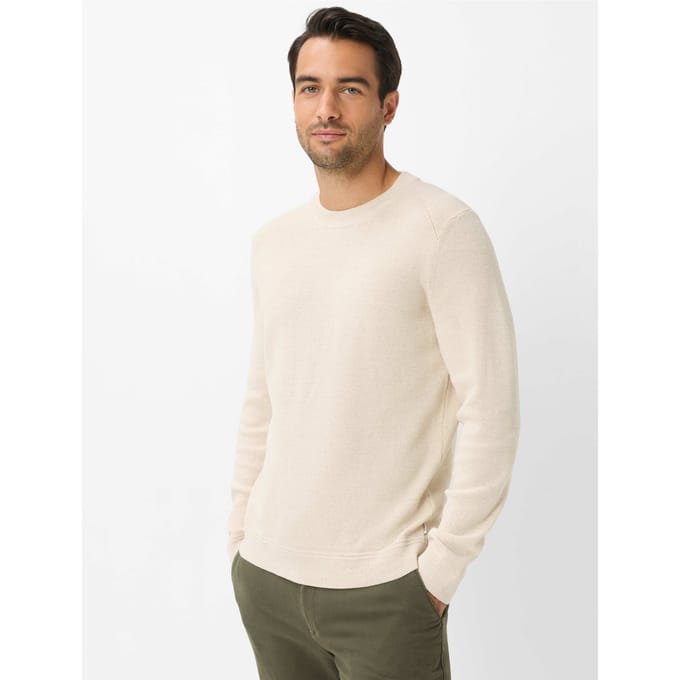 Brax Heren Trui  Style ROY beach, lichtbeige, maat XS