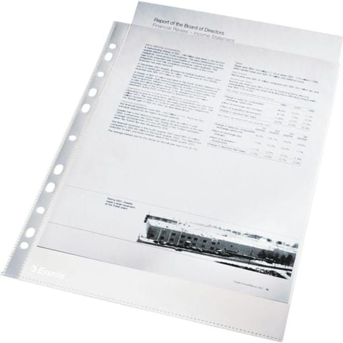 Esselte Economy A4 Insteekhoezen (100 Stuks) - 40 Micron - Transparant