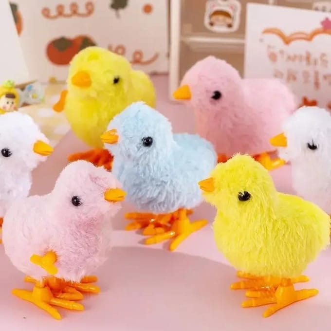 4 Stuks Opwindbaar Springend Kip Eend Speelgoed – Interactief Pluche Simulatie Speelgoed voor Baby's & Peuters, Perfect Verjaardagscadeau