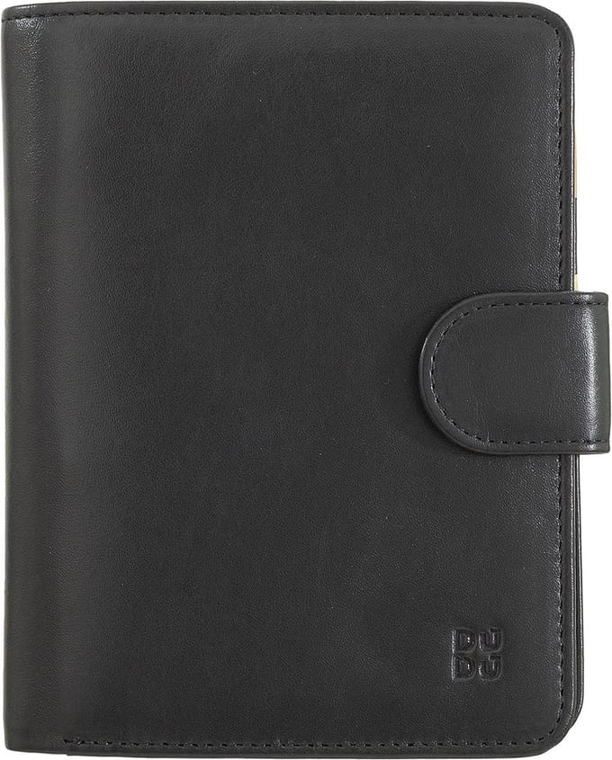 DuDu Portemonnee RFID Leer 11 cm - Dames - Staand formaat - schwarz