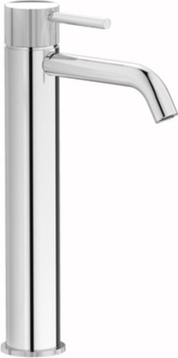 Plieger Roma wastafelkraan verhoogd met waste 27.2cm geborsteld chroom