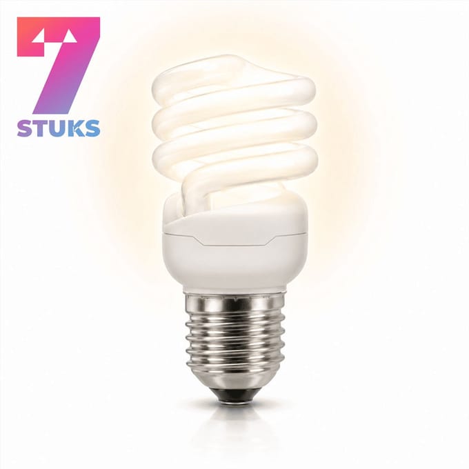 7x Spiraal Spaarlamp E27 - 24W - Warm Wit Licht (2700K) - 1615 lm - 8 jaar - Niet Dimbaar