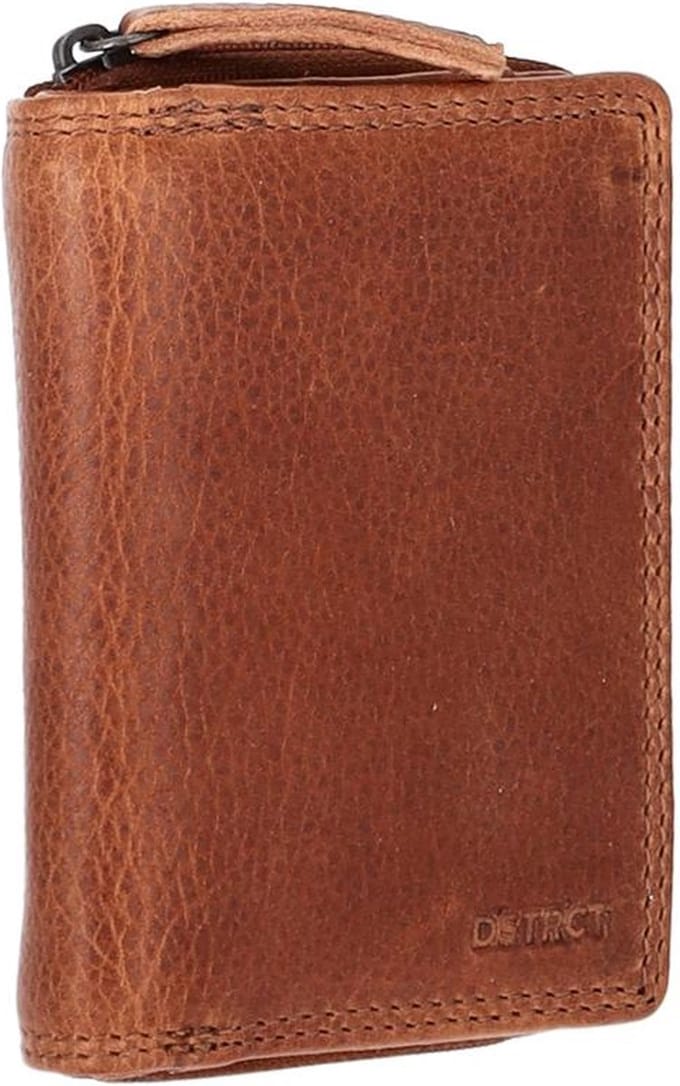 DSTRCT Portemonnee / Portefeuille Dames - Ritsportemonnee - Leer - Brooklyn Flen - Cognac