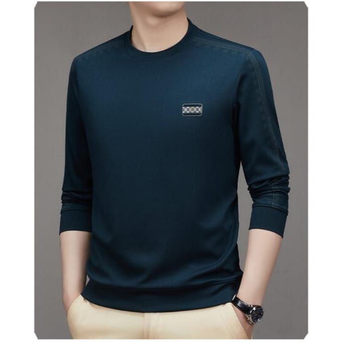 Herfst Mannen Geborduurd Sweatshirt Ronde Hals Losse Pullover Jeugd Casual Basislaag 4XL