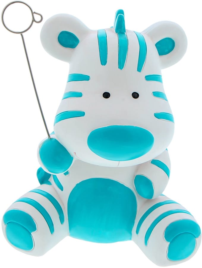 Zebra Punda spaarpot met fotoclip lichtblauw