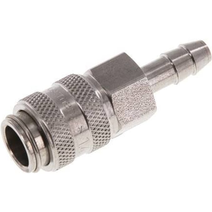 RVS DN 5 Luchtkoppeling Snelkoppeling 6 mm Slangpilaar Double Shut-Off