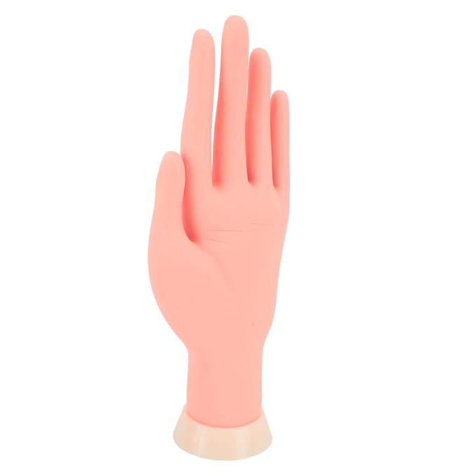 Nagel Oefenhand Levensecht Ingebouwde Nagelgroeven Herbruikbaar Multifunctioneel Flexibel Buigbaar beige