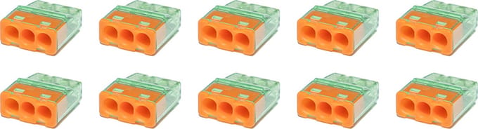 Lasklem - Primtex - 3 Polig - 0.2-2.5 mm2 - Oranje - 10 Stuks