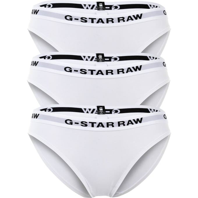 G-star D23775-d516 Slipje 3 Eenheden Wit XS Vrouw