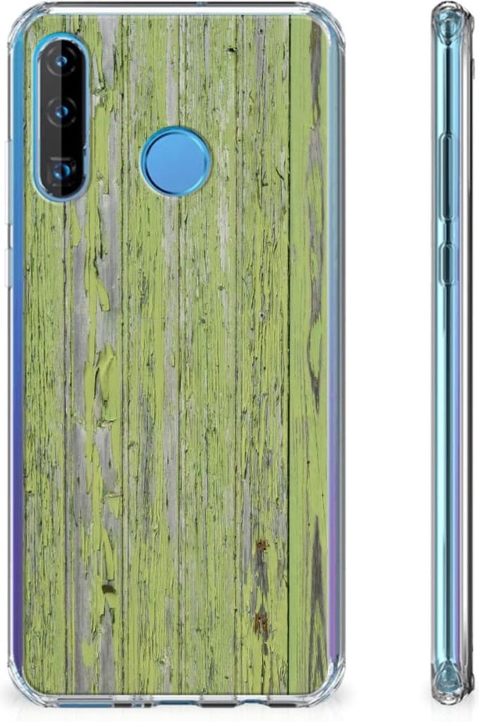 Huawei P30 Lite Stevig Telefoonhoesje Green Wood