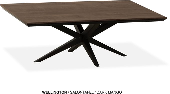 Maxfurn - Zeer krasvaste salontafel met verjongde rand | Kleur: Dark mango | 135x67cm