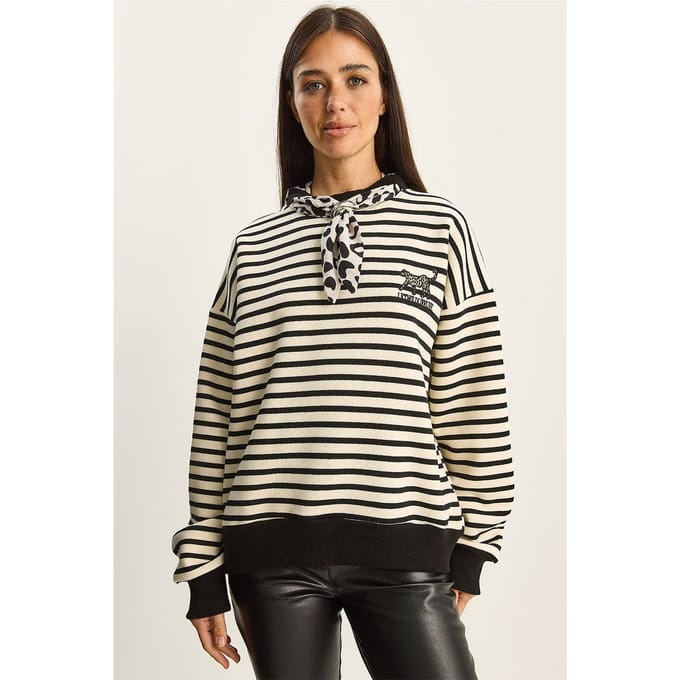 Gestreepte Hoodie met Koord