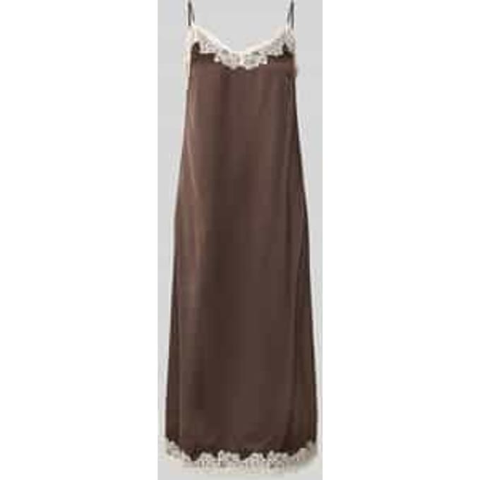 midi-jurk van viscose met kant