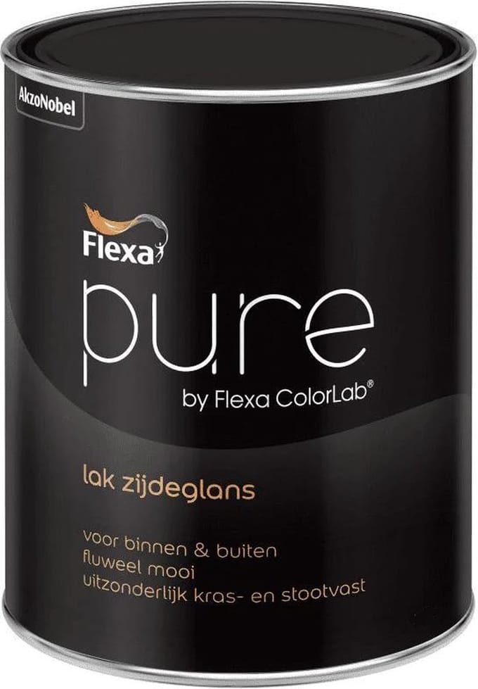 Flexa Pure Lak Zijdeglans - 1 Liter - Wit / Kleur   8711113187411   Verf   Lakverf Binnen