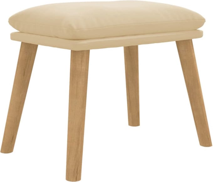 vidaXL - Voetenbank - 45x29,5x35 - cm - fluweel - crèmewit