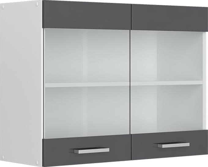 Vicco R-Line Glazen keukenkast – 80 cm Antraciet Hoogglans