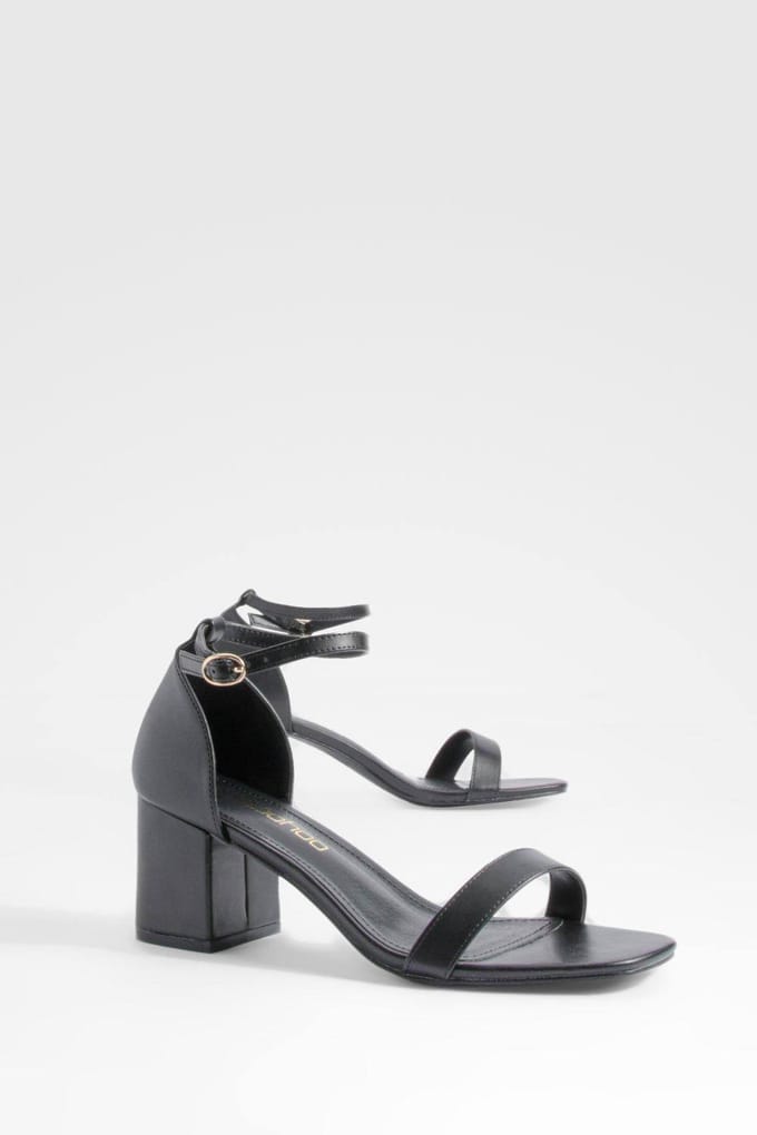 boohoo Dames Lage Block Nagenoeg Onzichtbare Hakken | Zwart | Maat: 39