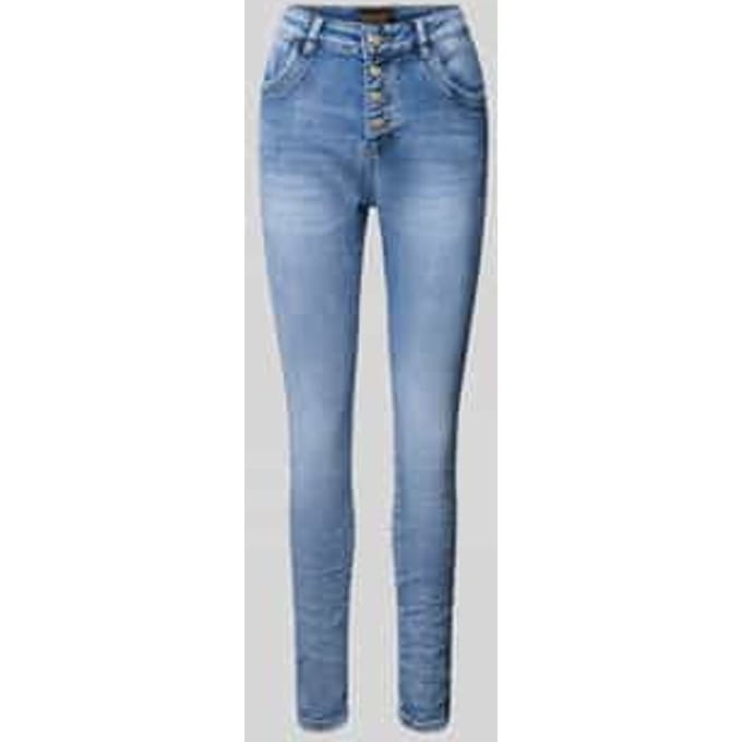 Skinny fit jeans met knoopsluiting