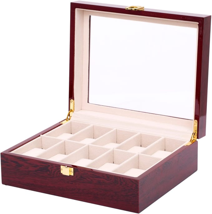 Palissanderhouten Horlogekast - 10 Horloges