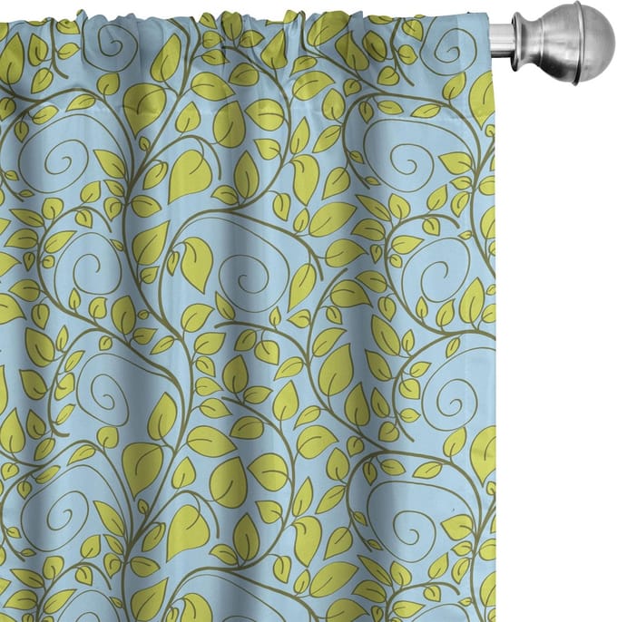 ABAKUHAUS Bladeren Gordijnen – 2x75x225 cm – Microvezel – Halfdonker